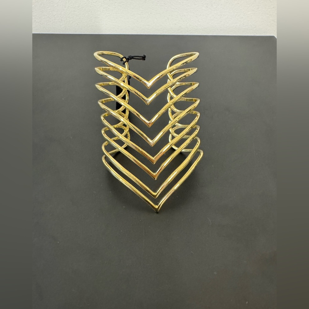 niOr Jewelry Colleen Chevron Cuff Bracelet NEW with Tags Gold plated - Picture 4 of 7